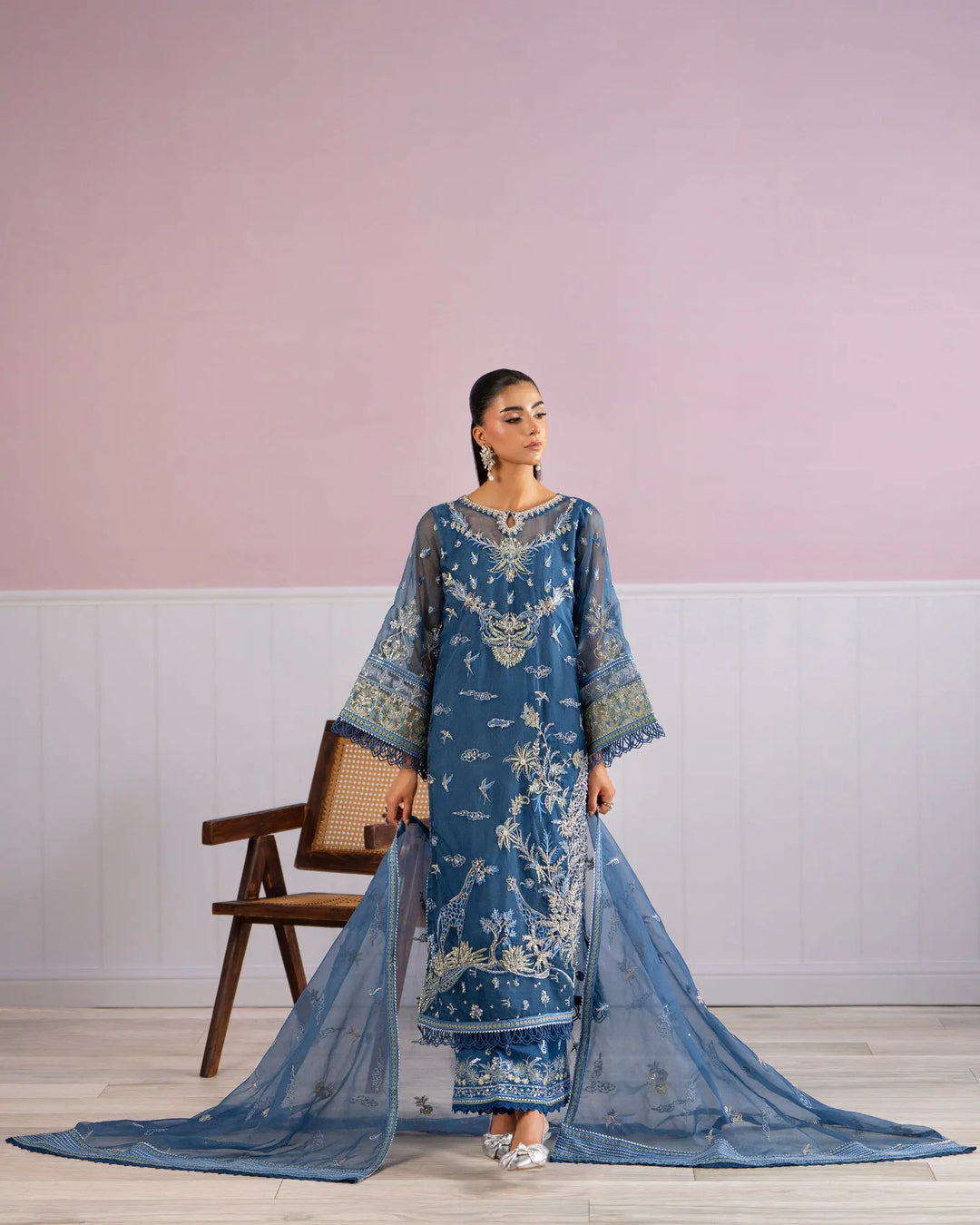 Women 3 Pcs Semi Pure Organza | 9768 Sha Posh Textile