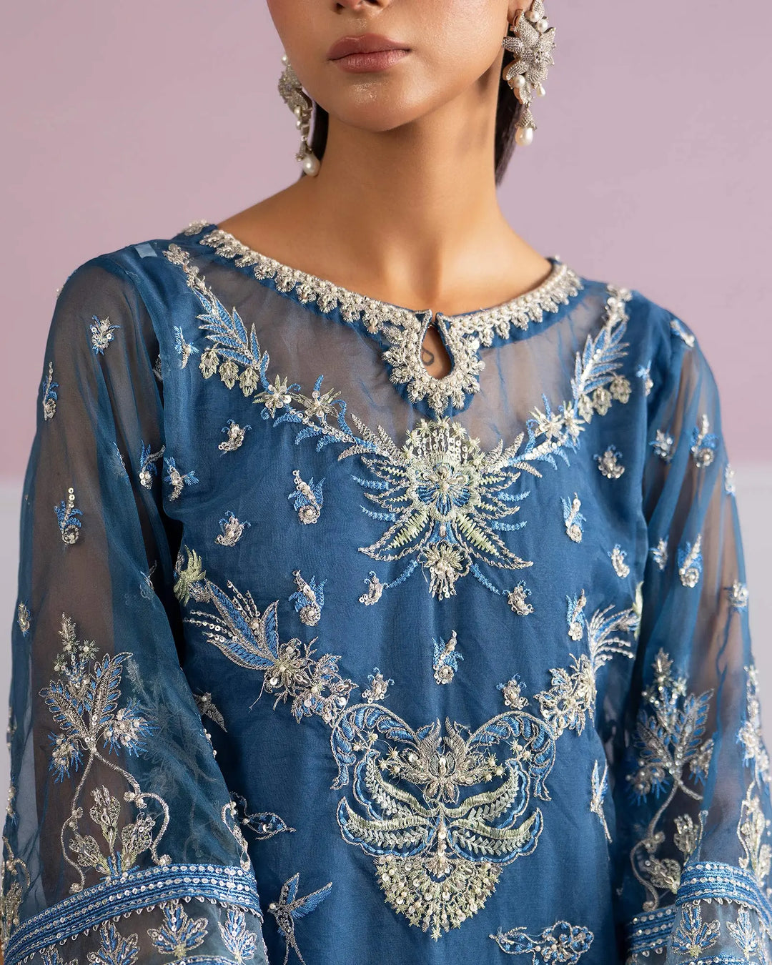 Women 3 Pcs Semi Pure Organza | 9768 Sha Posh Textile
