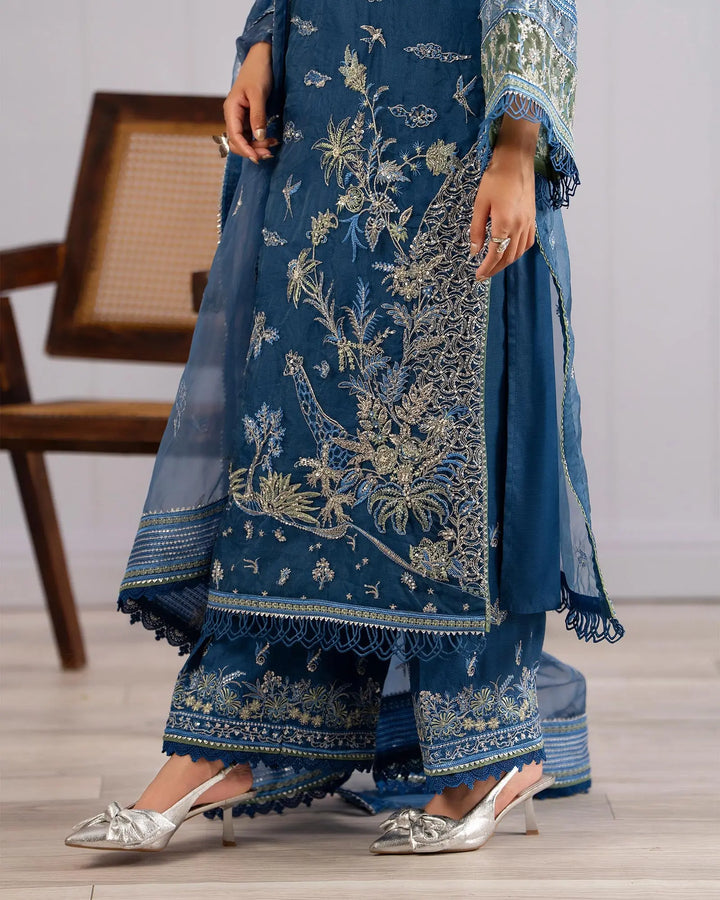 Women 3 Pcs Semi Pure Organza | 9768 Sha Posh Textile