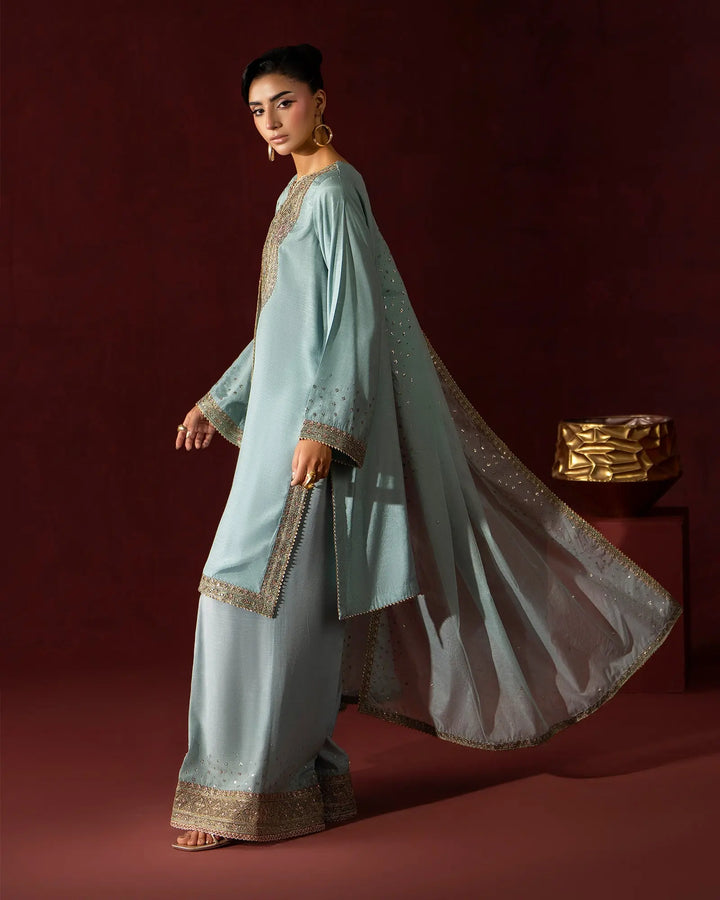 Women 3 Pcs Shine Raw Silk | 9828 Sha Posh Textile