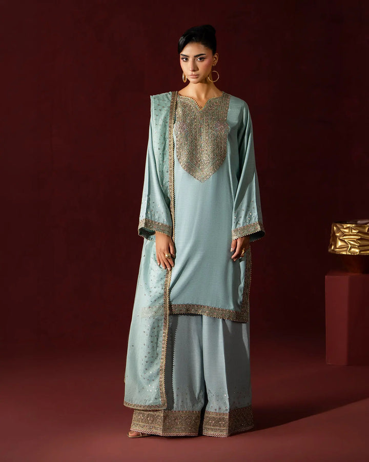 Women 3 Pcs Shine Raw Silk | 9828 Sha Posh Textile