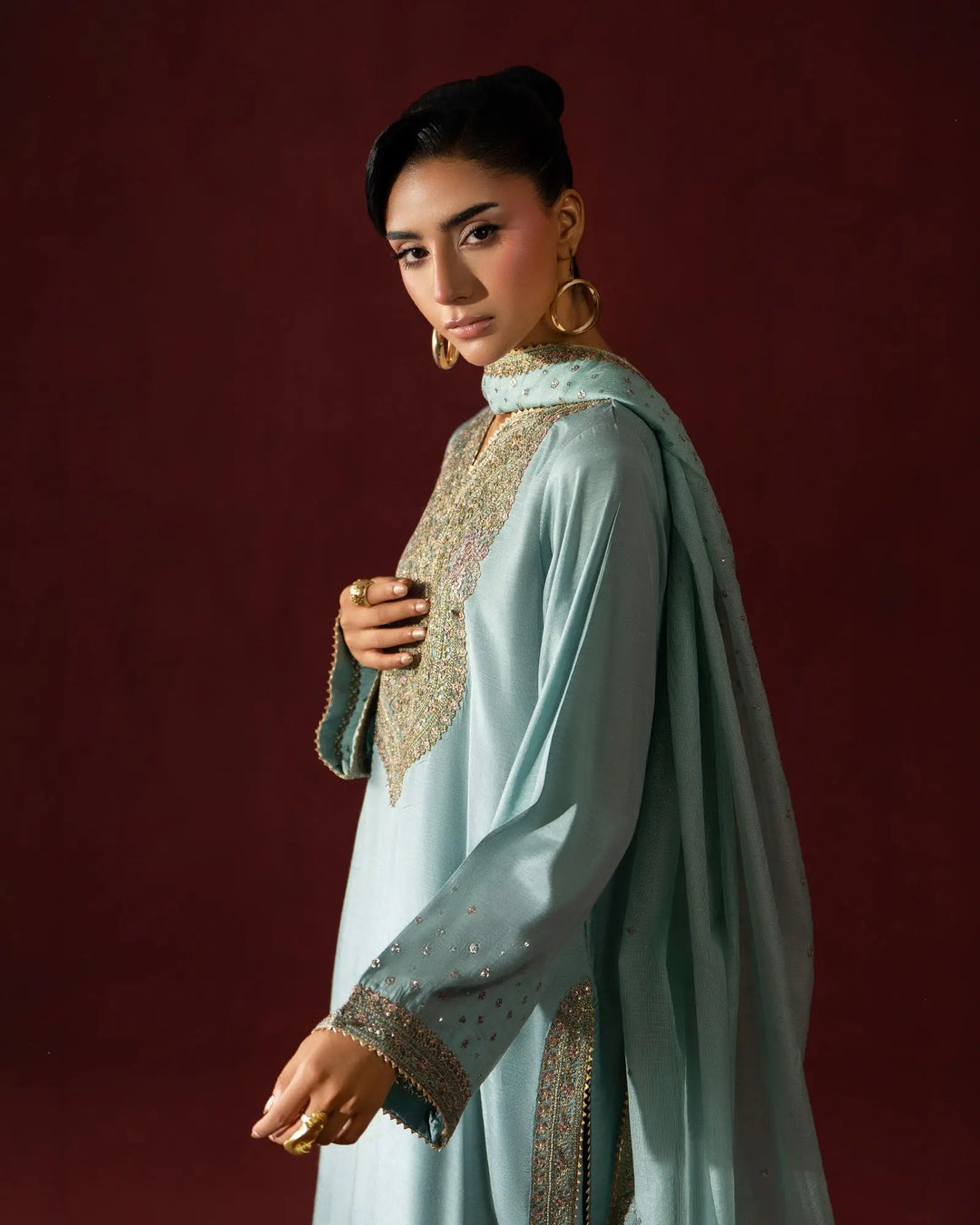 Women 3 Pcs Shine Raw Silk | 9828 Sha Posh Textile