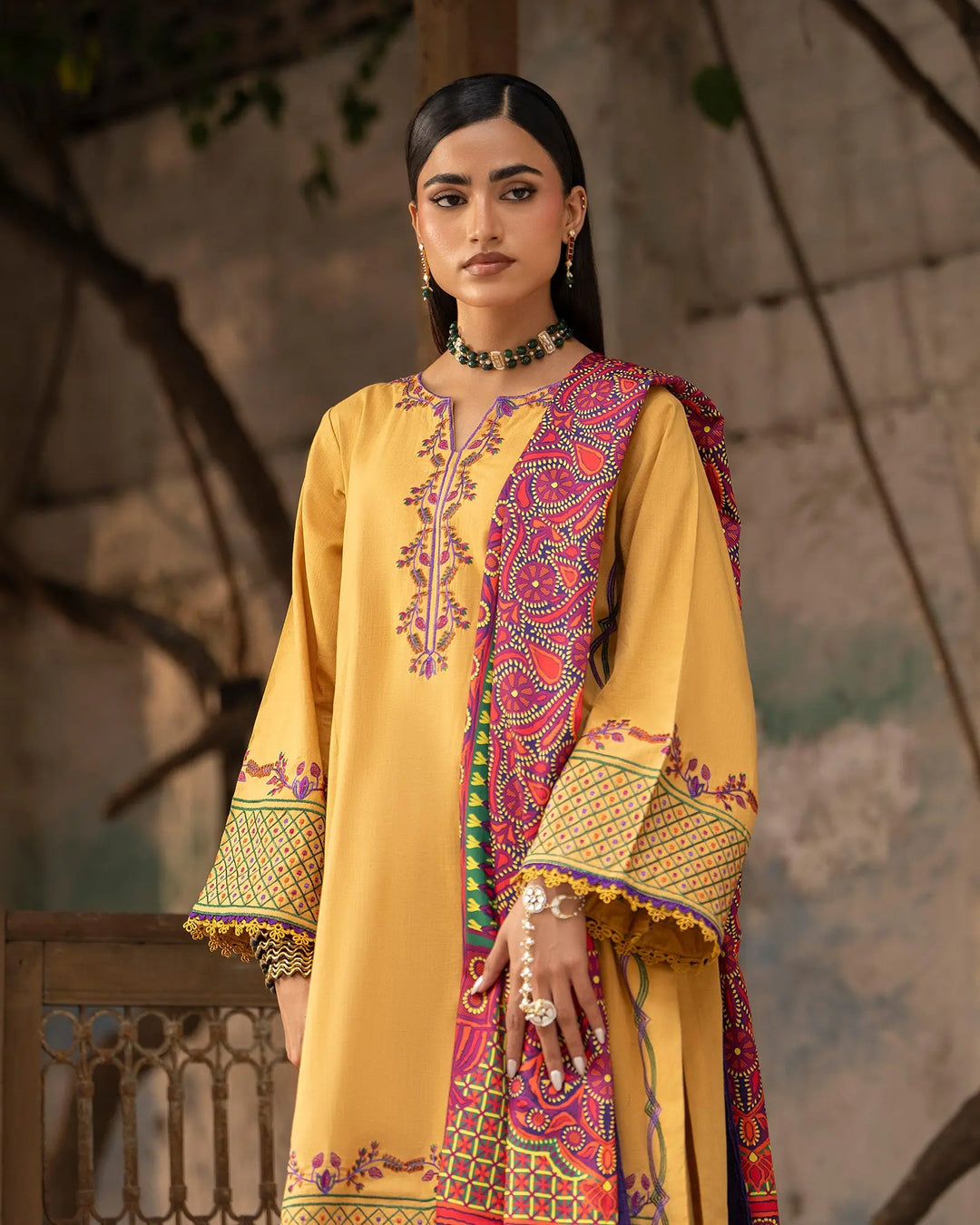 Women 3 Pcs Women Cross Slub Khaddar | 16447-IG-C.S.KD