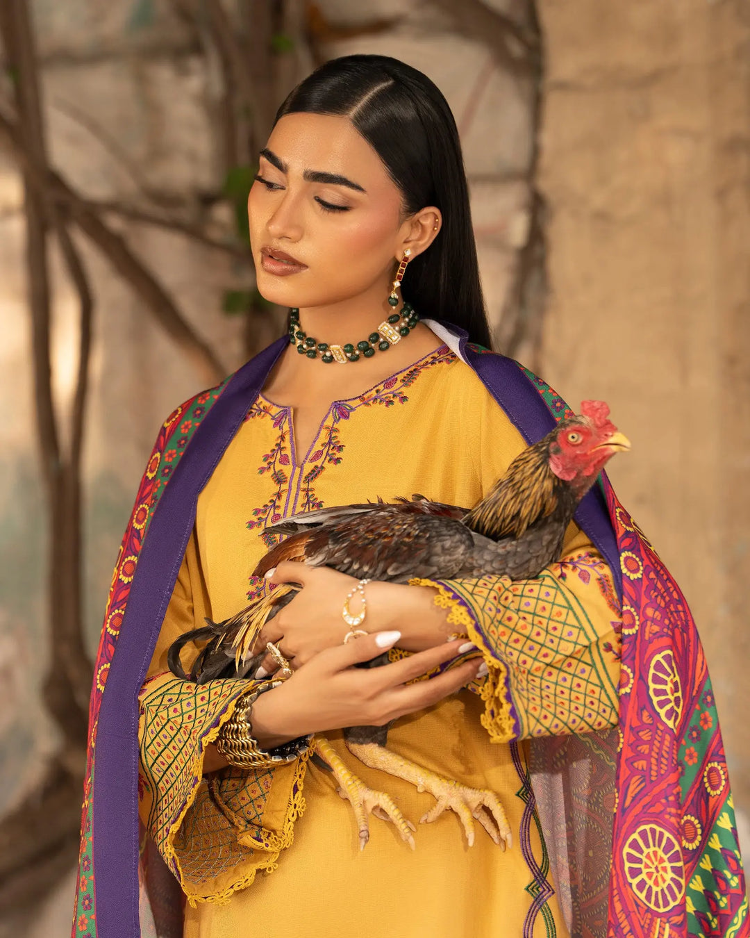 Women 3 Pcs Women Cross Slub Khaddar | 16447-IG-C.S.KD