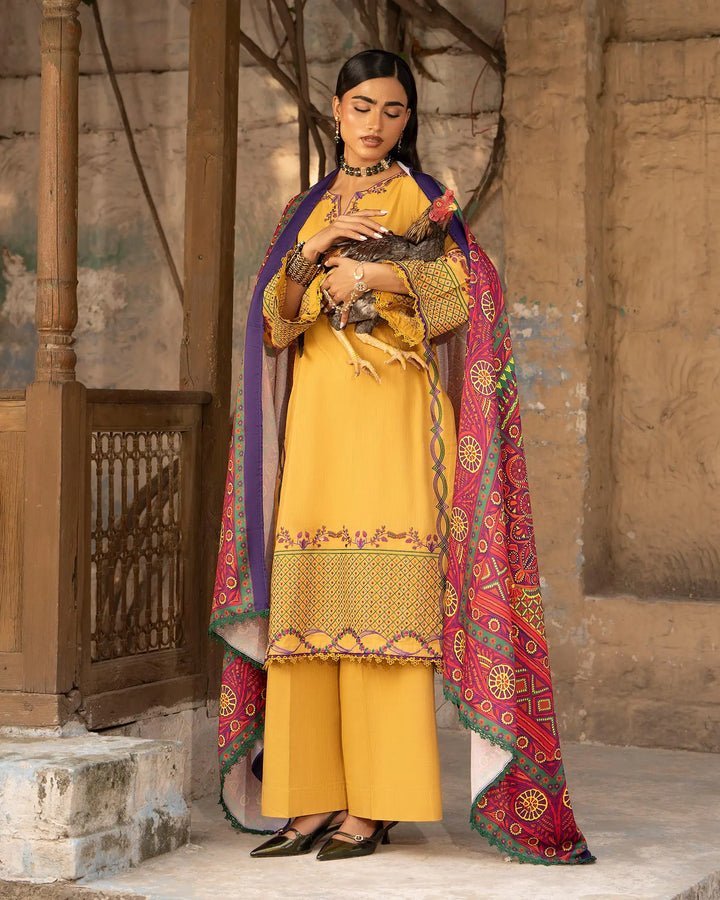 Women 3 Pcs Women Cross Slub Khaddar | 16447-IG-C.S.KD