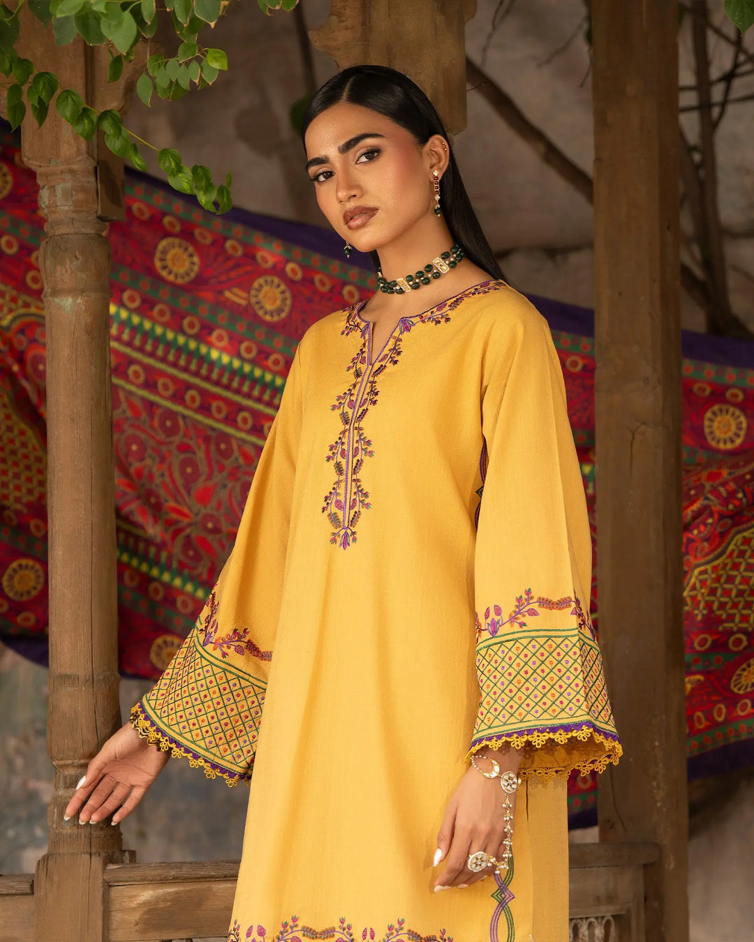 Women 3 Pcs Women Cross Slub Khaddar | 16447-IG-C.S.KD