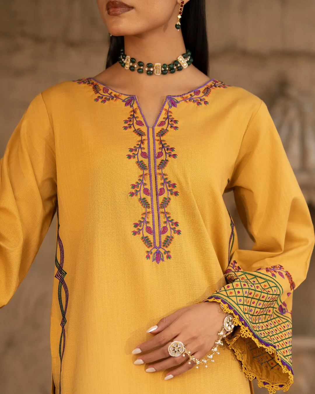 Women 3 Pcs Women Cross Slub Khaddar | 16447-IG-C.S.KD