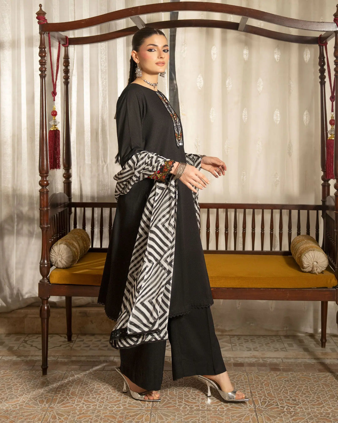 Women 3 Pcs Women Jacquard Khaddar | 16588-IG-J.KD