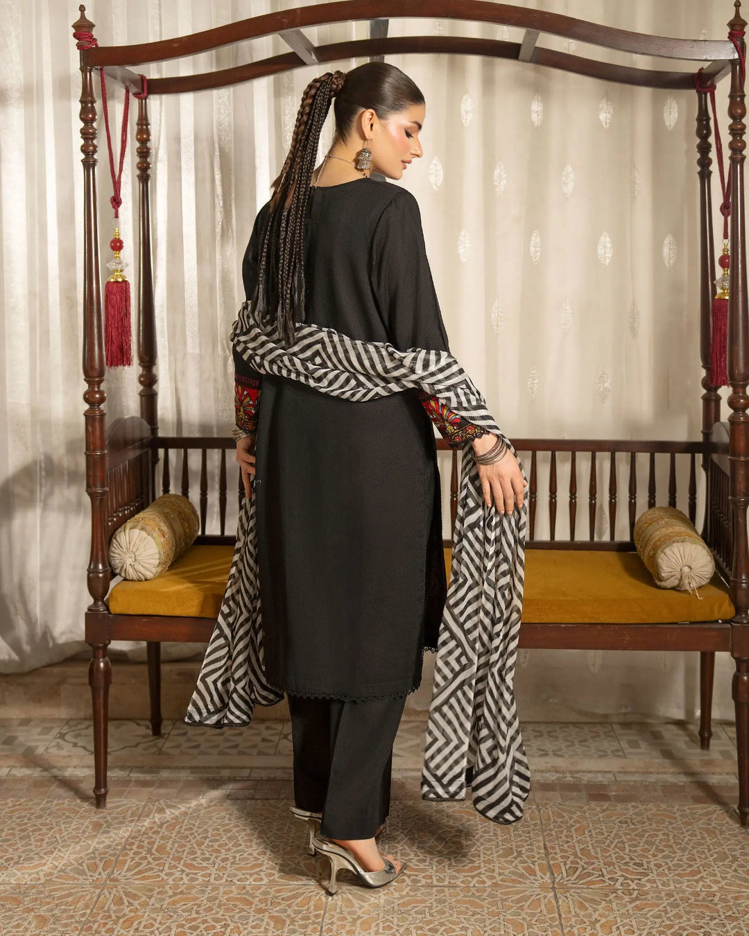 Women 3 Pcs Women Jacquard Khaddar | 16588-IG-J.KD