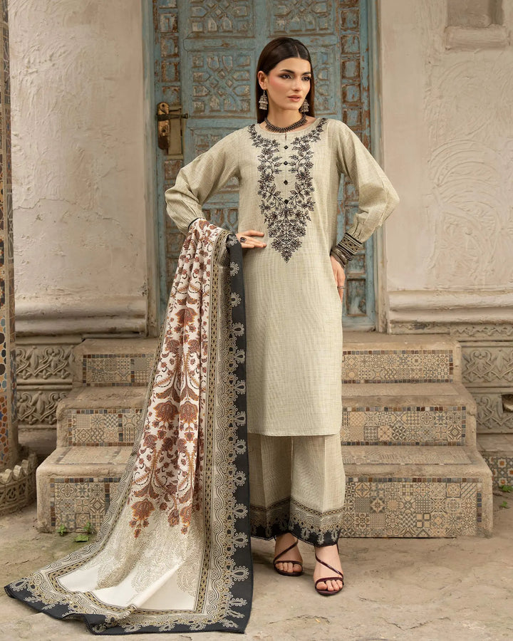 Women 3 Pcs Women Khaddar | 16491-IG-KD