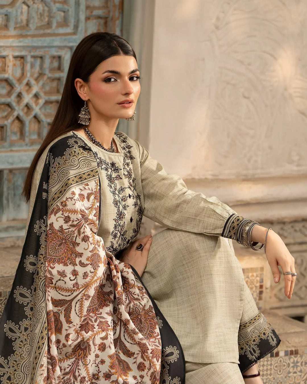 Women 3 Pcs Women Khaddar | 16491-IG-KD