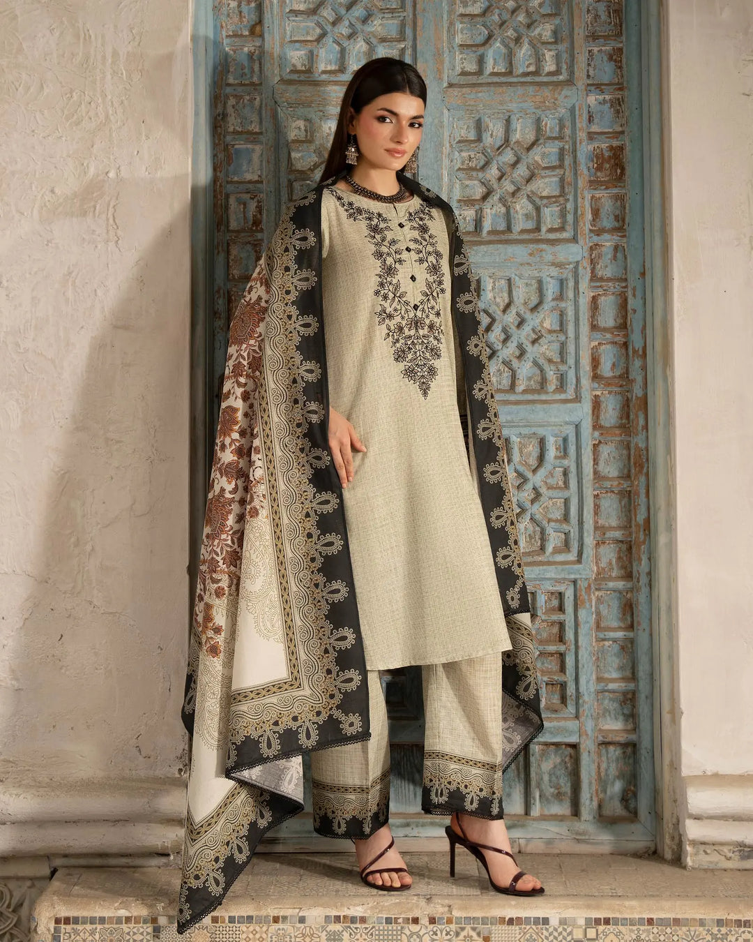 Women 3 Pcs Women Khaddar | 16491-IG-KD