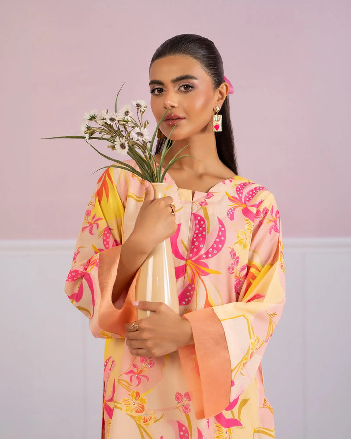 Premium Peach Silk Suit for Women | Elegant 2 Piece Pakistani Dress