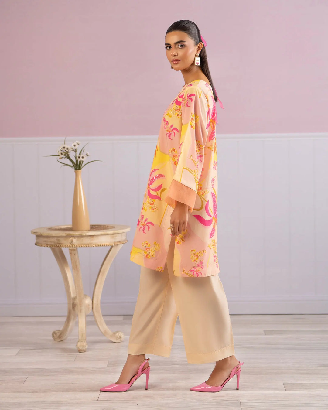 Premium Peach Silk Suit for Women | Elegant 2 Piece Pakistani Dress