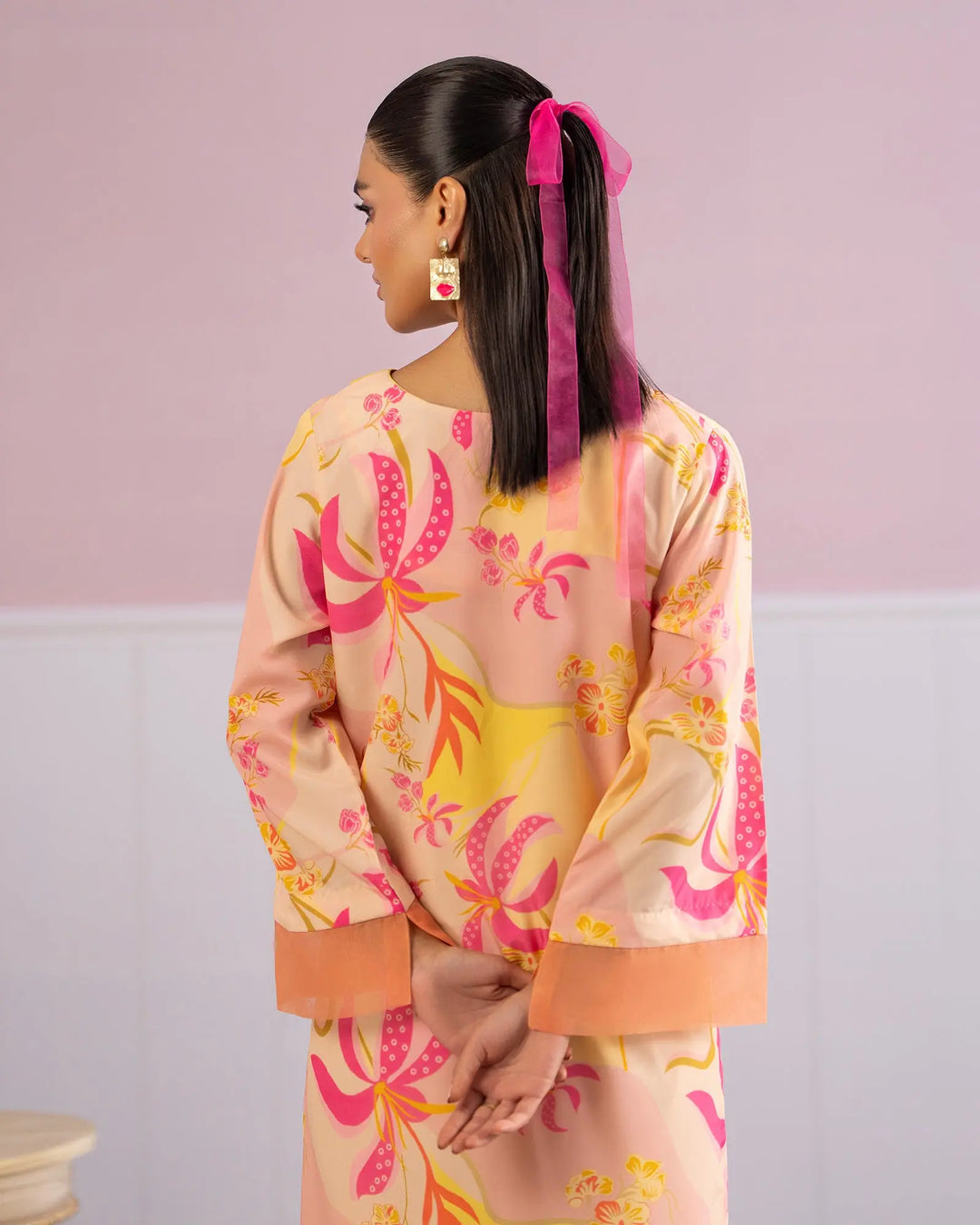Premium Peach Silk Suit for Women | Elegant 2 Piece Pakistani Dress