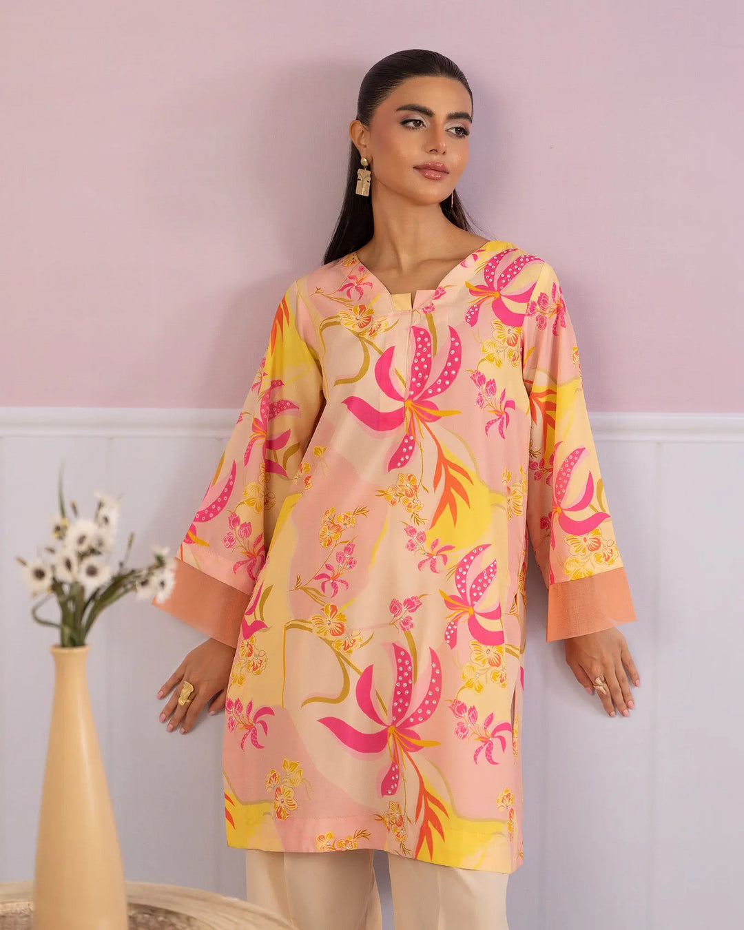 Premium Peach Silk Suit for Women | Elegant 2 Piece Pakistani Dress