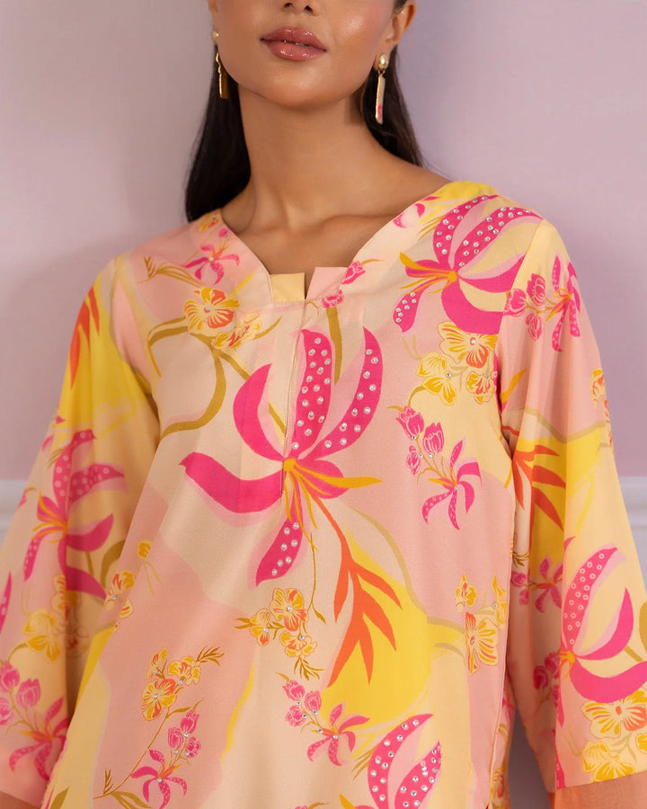 Premium Peach Silk Suit for Women | Elegant 2 Piece Pakistani Dress