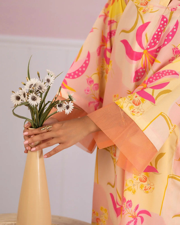 Premium Peach Silk Suit for Women | Elegant 2 Piece Pakistani Dress