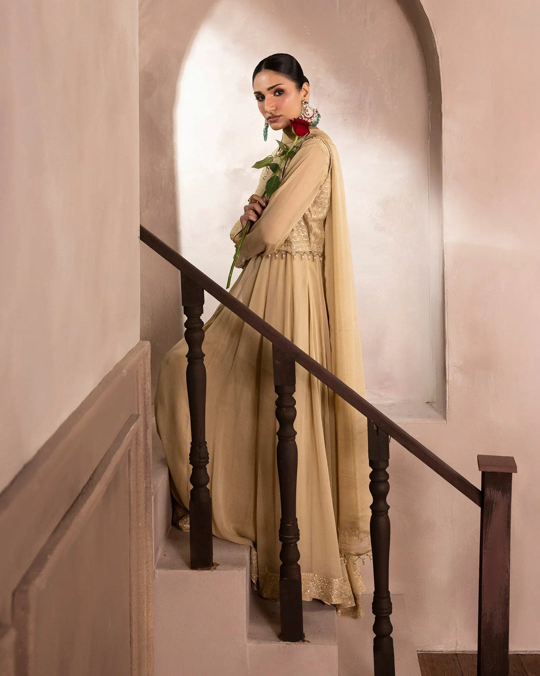 Women Embroidered Chiffon Maxi Dress – Formal Wear Sha Posh Textile