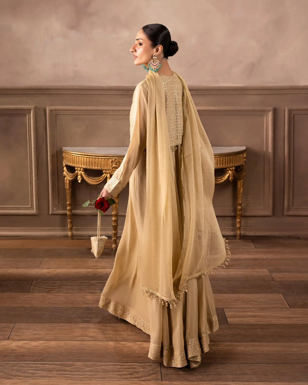 Women Embroidered Chiffon Maxi Dress – Formal Wear Sha Posh Textile