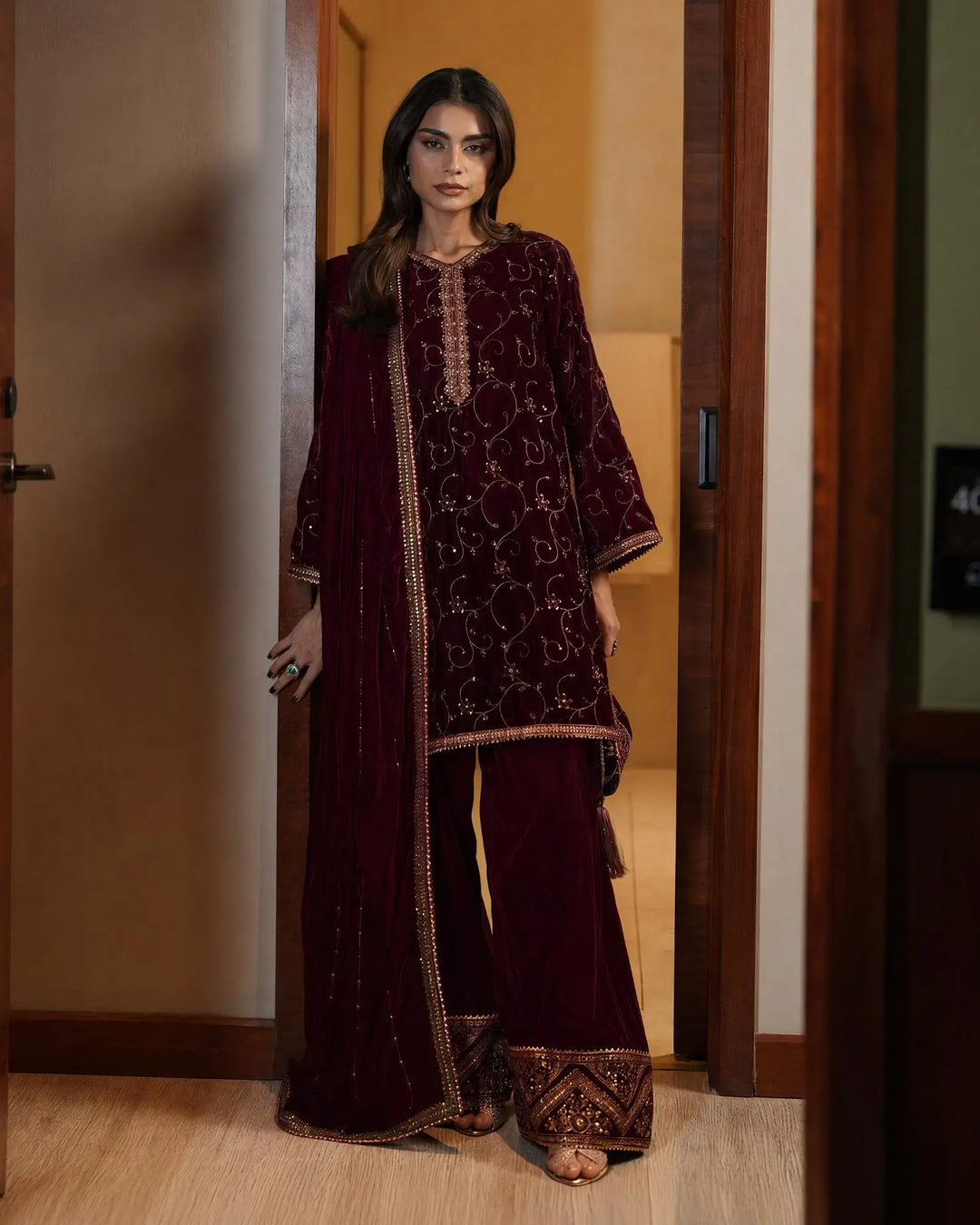 Women Velvet 3 Pcs | 1248