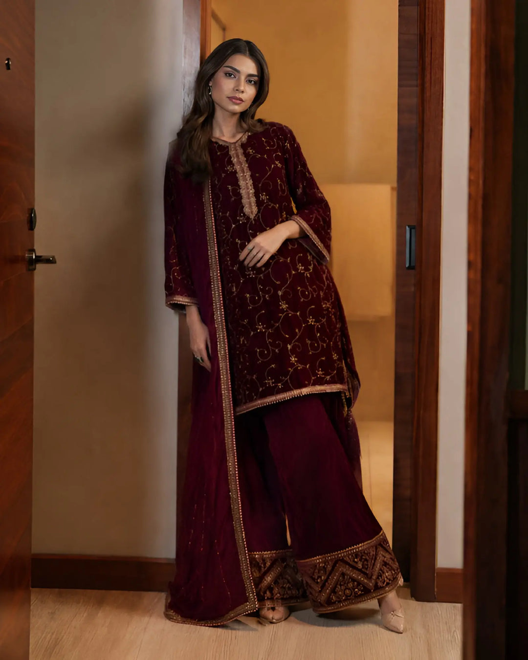 Women Velvet 3 Pcs | 1248