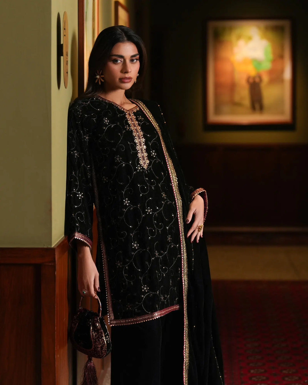 Women Velvet 3 Pcs | 1248