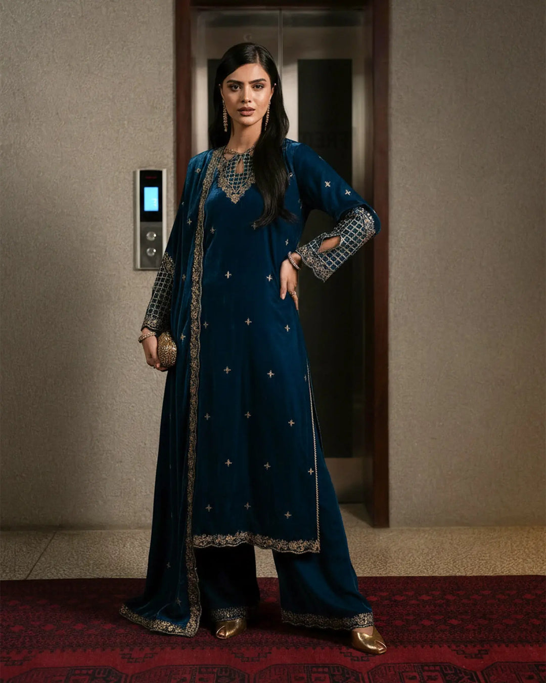 Women Velvet 3 Pcs | 1249