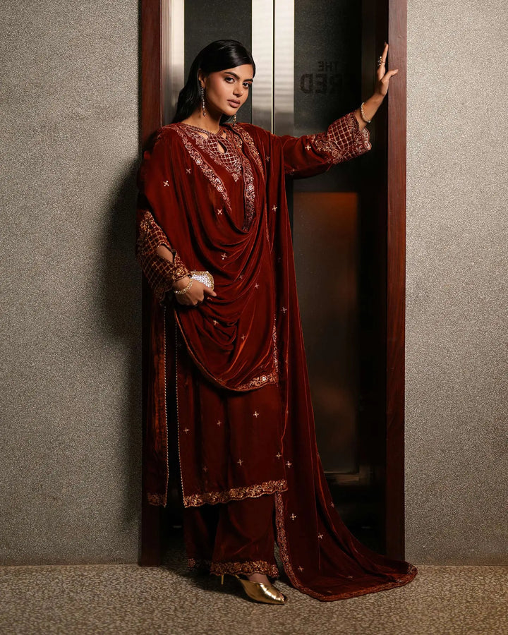 Women Velvet 3 Pcs | 1249