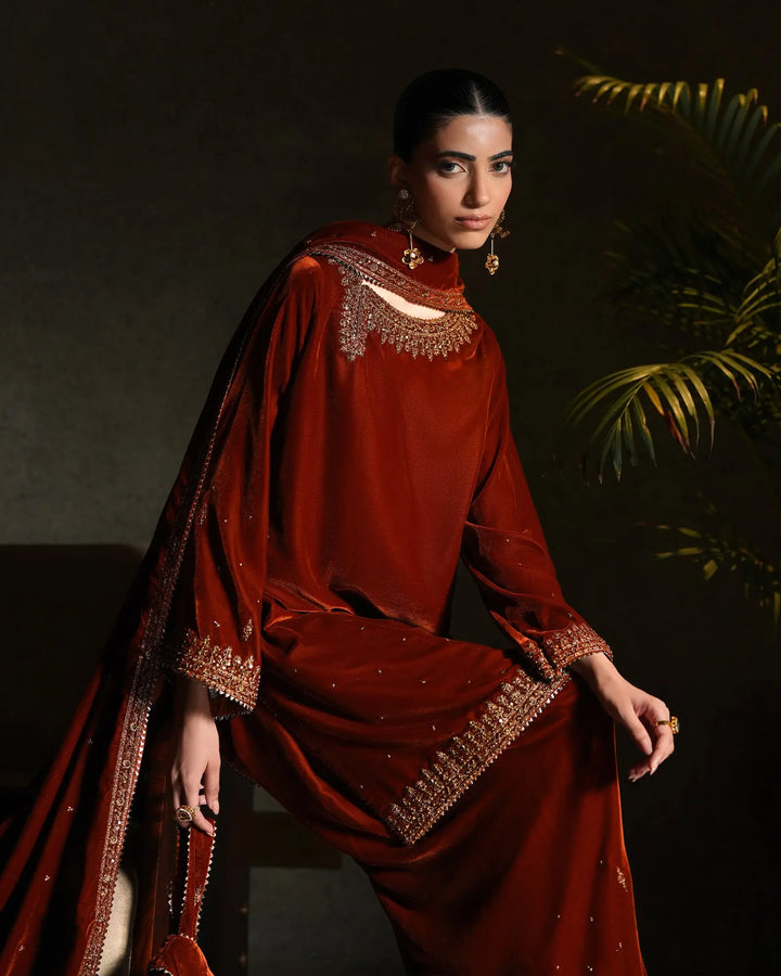 Women Velvet 3 Pcs | 1253