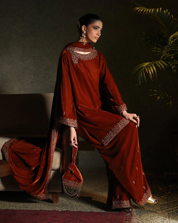 Women Velvet 3 Pcs | 1253