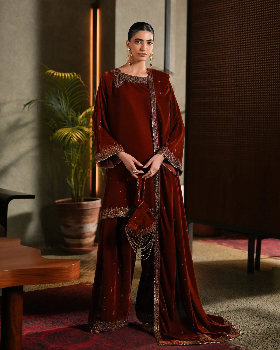 Women Velvet 3 Pcs | 1253