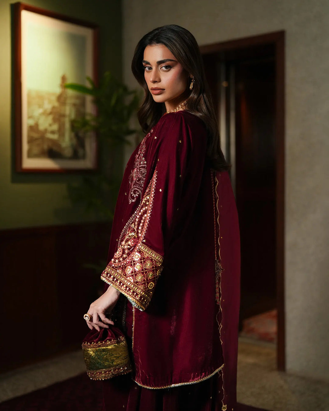 Women Velvet 3 Pcs | 1254