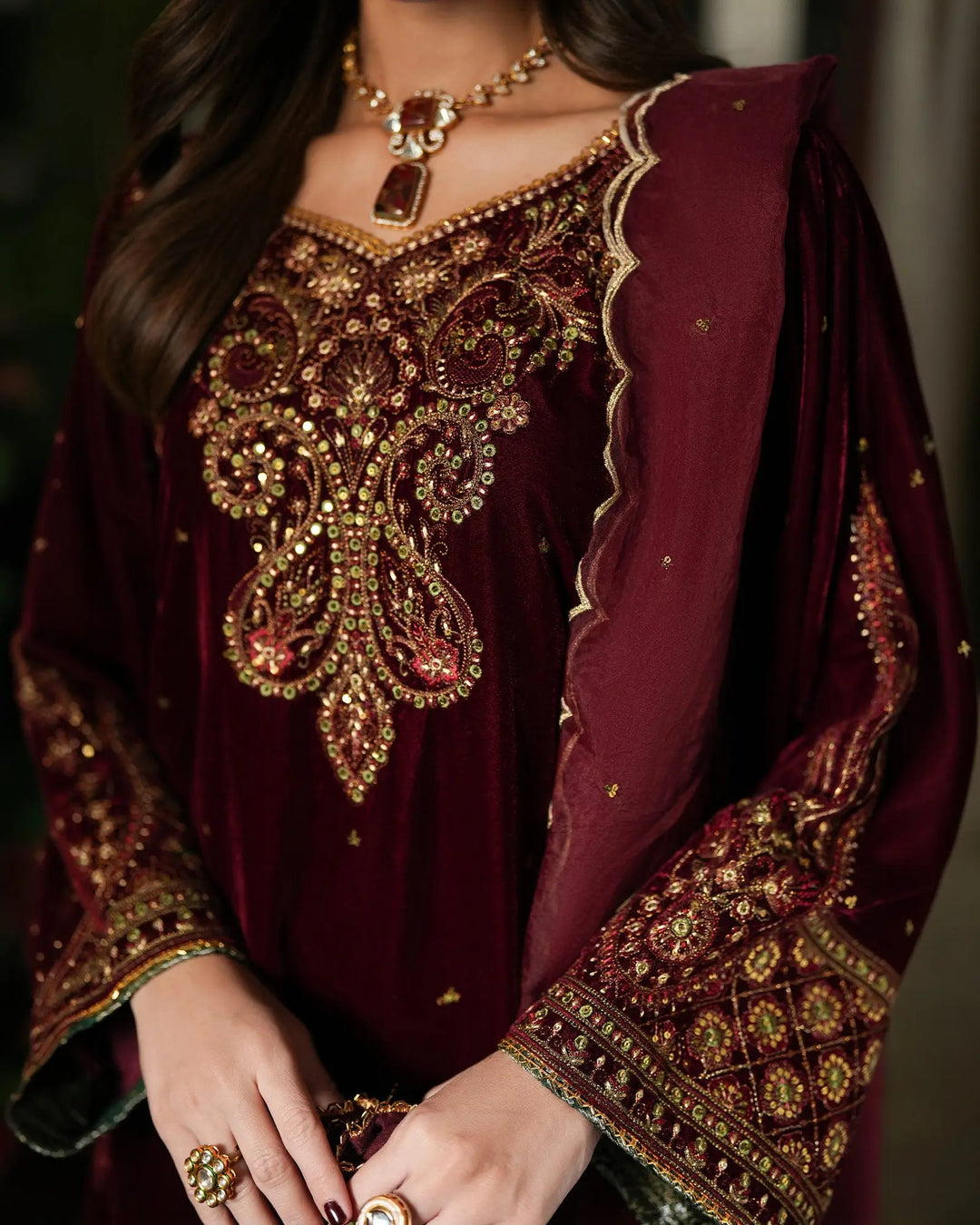 Women Velvet 3 Pcs | 1254