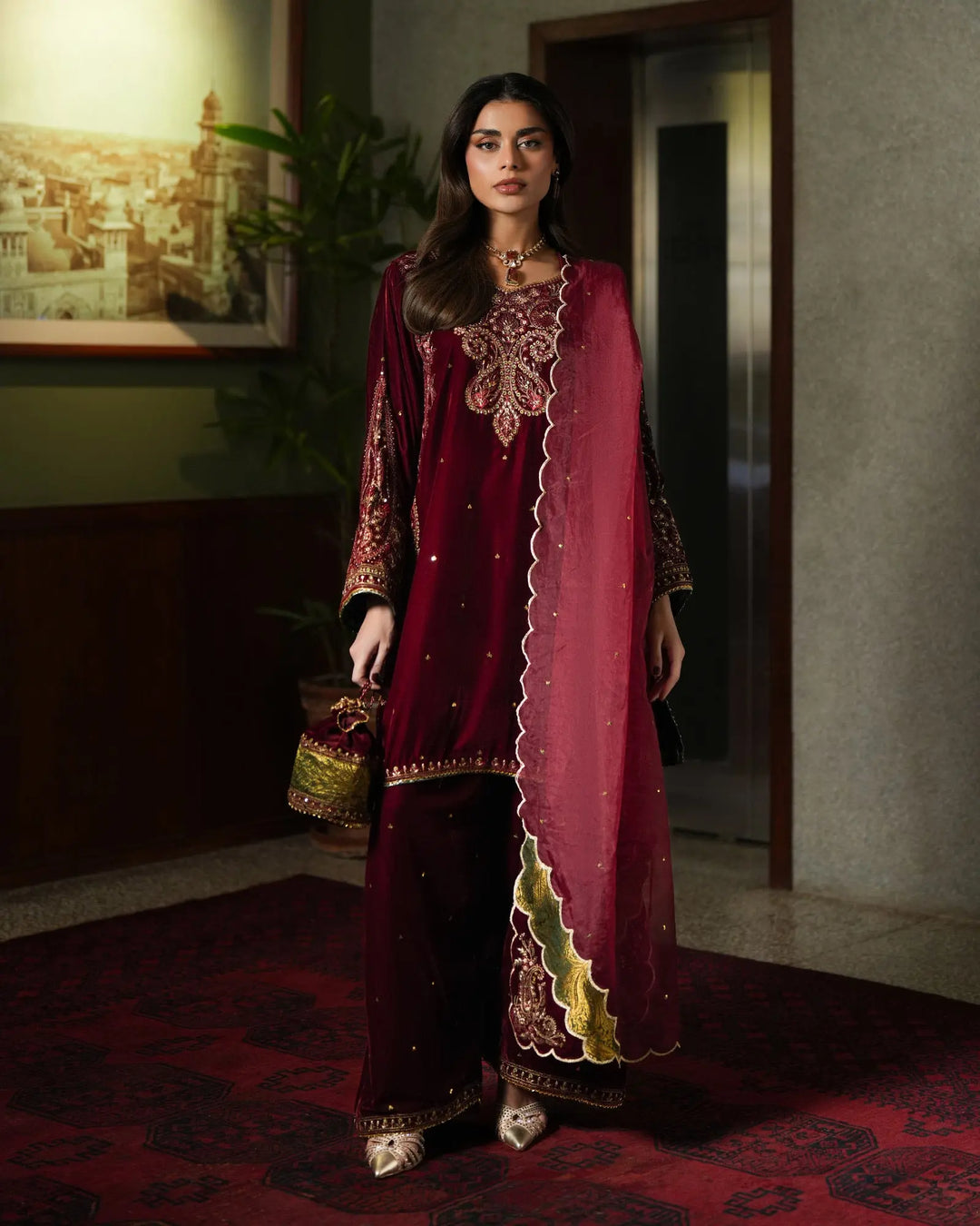 Women Velvet 3 Pcs | 1254