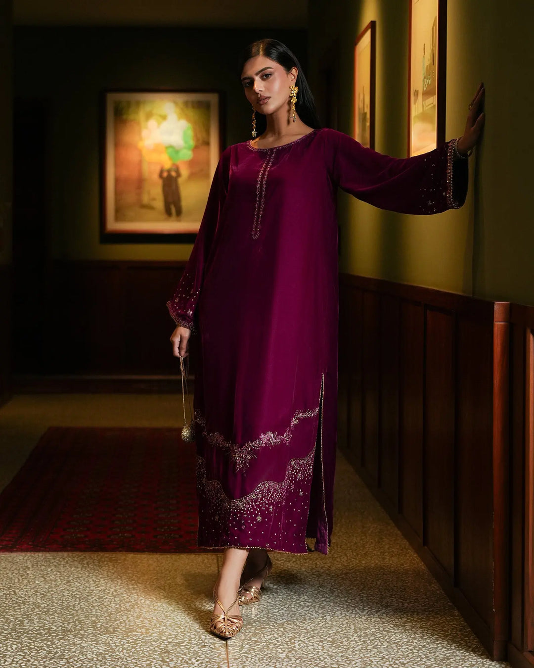 Women Velvet 3 Pcs | 1255