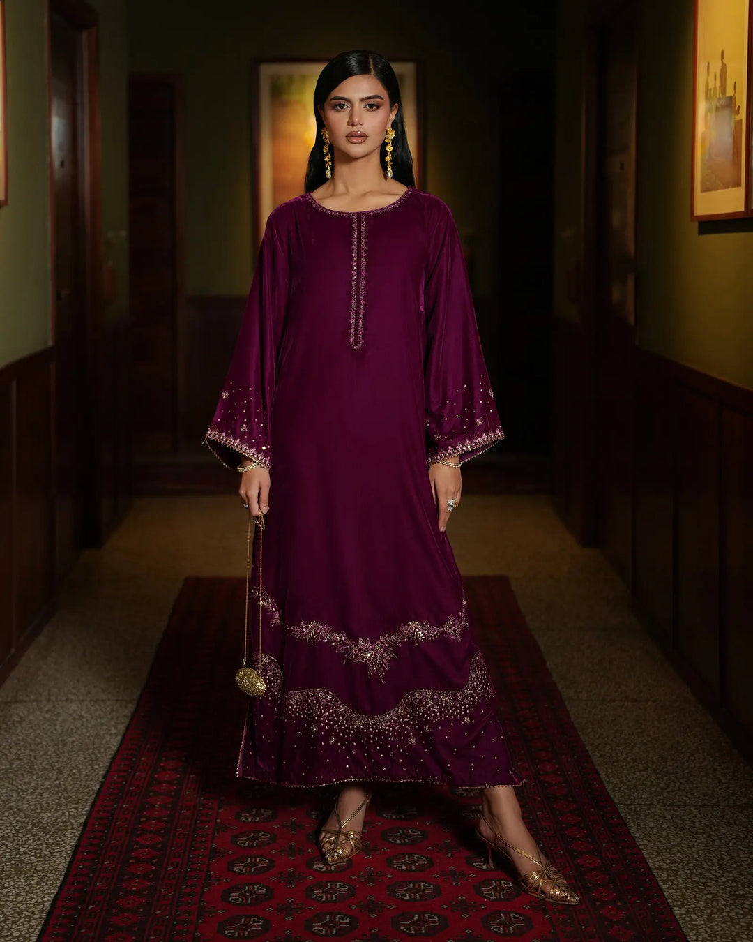 Women Velvet 3 Pcs | 1255