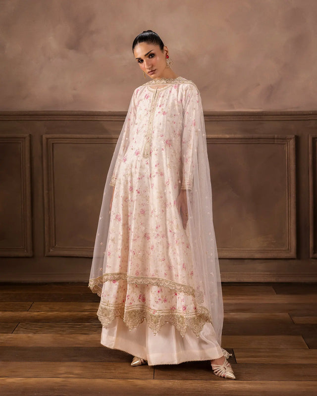 Women’s Staple Bindi Jall Embroidered Frock with Sharara Sha Posh Textile