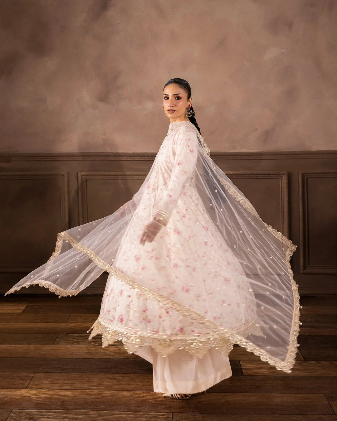 Women’s Staple Bindi Jall Embroidered Frock with Sharara Sha Posh Textile