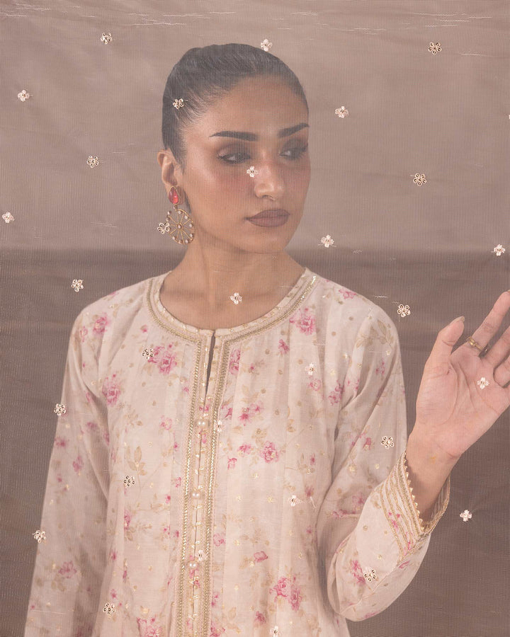 Women’s Staple Bindi Jall Embroidered Frock with Sharara Sha Posh Textile