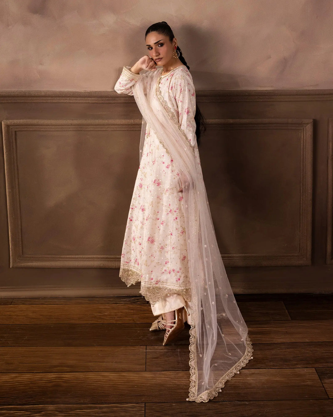 Women’s Staple Bindi Jall Embroidered Frock with Sharara Sha Posh Textile