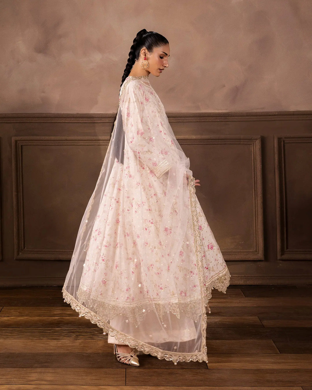 Women’s Staple Bindi Jall Embroidered Frock with Sharara Sha Posh Textile