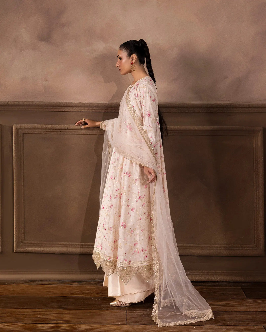 Women’s Staple Bindi Jall Embroidered Frock with Sharara Sha Posh Textile
