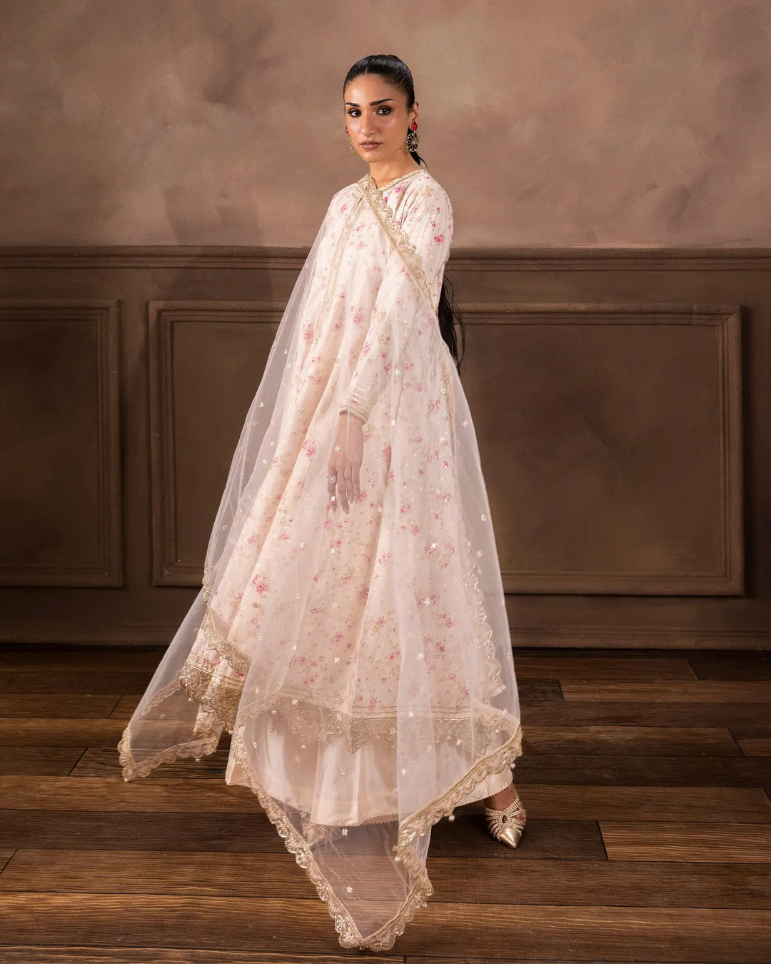 Women’s Staple Bindi Jall Embroidered Frock with Sharara Sha Posh Textile