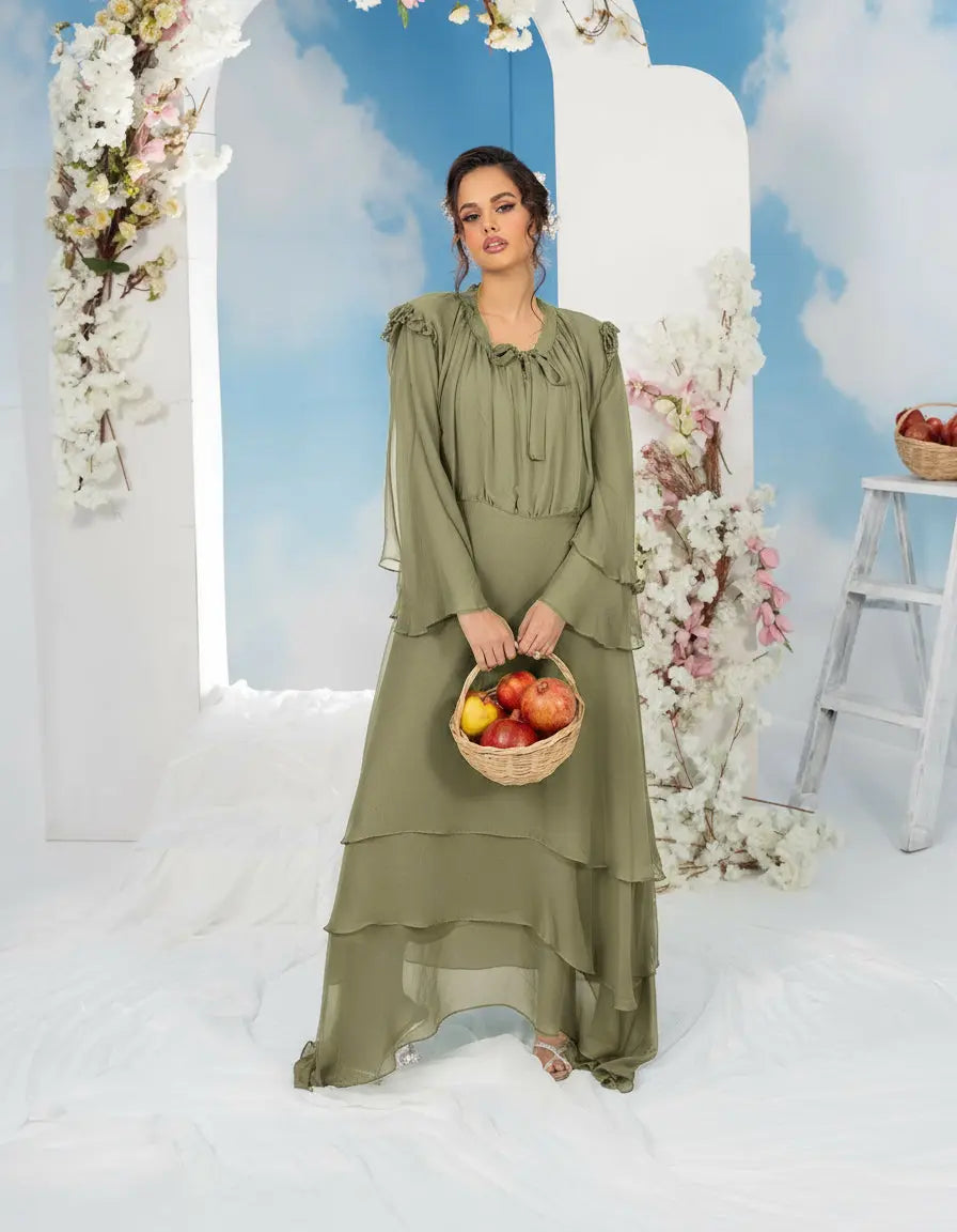 Wrap Waist Frock | 606-TB-CF Sha Posh Textile