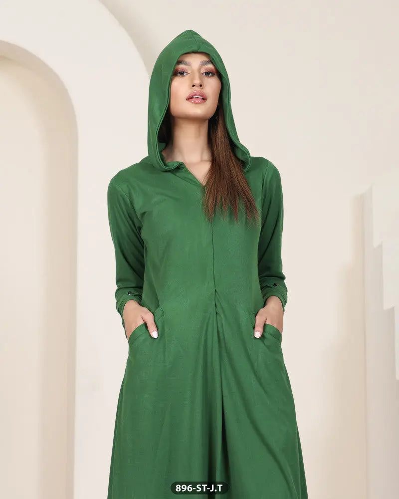 Casual Hoodie Maxi Style Wool Shirt (Stitched) | 896-ST-J.T ShaPosh Textile