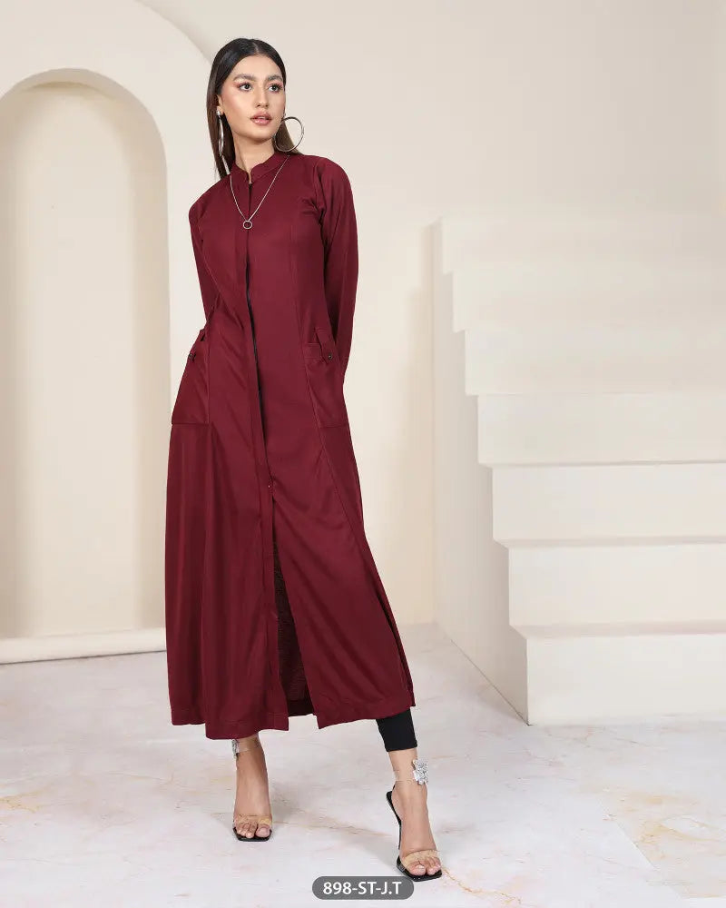 Casual Maxi Style Wool Shirt (Stitched) | 898-ST-J.T ShaPosh Textile