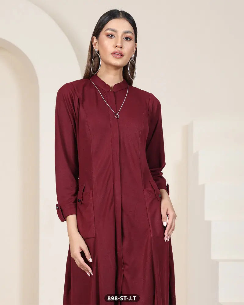Casual Maxi Style Wool Shirt (Stitched) | 898-ST-J.T ShaPosh Textile