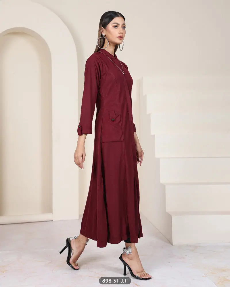 Casual Maxi Style Wool Shirt (Stitched) | 898-ST-J.T ShaPosh Textile